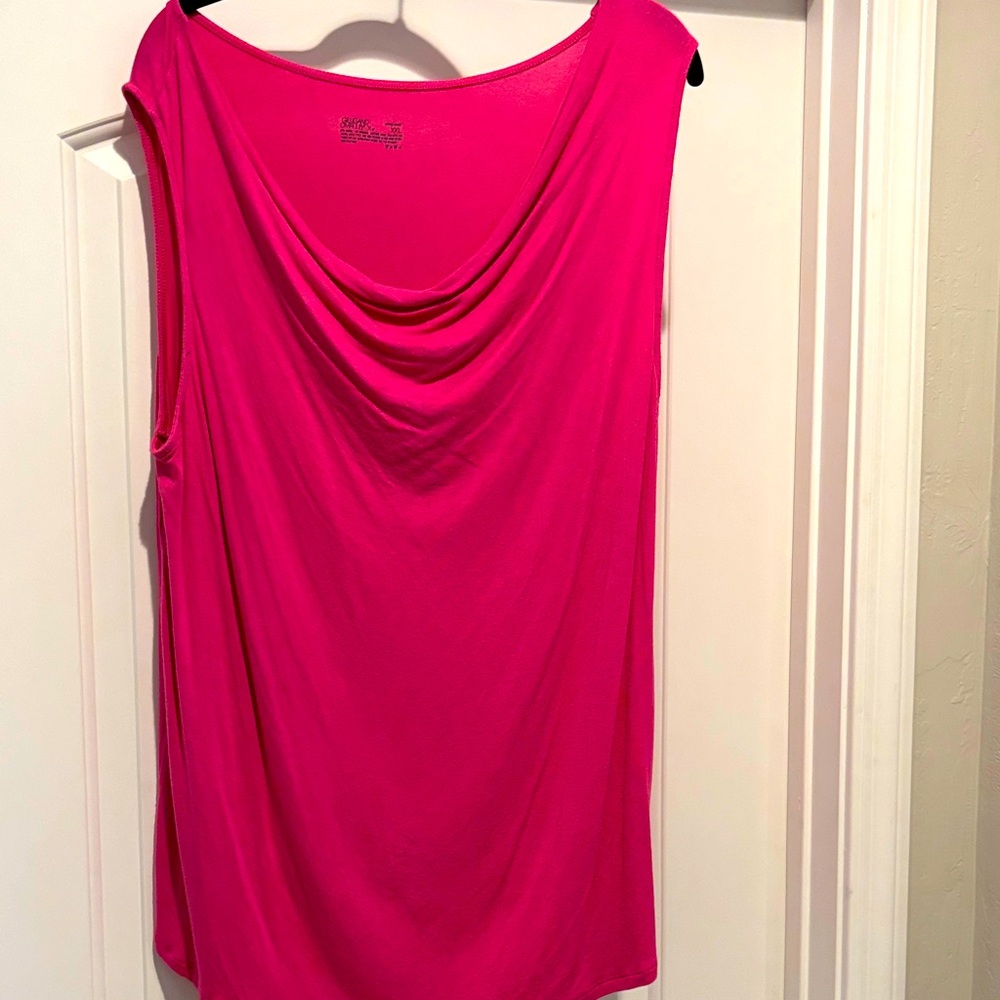 Women's Pink Sleeveless Top cowl neck xxl
